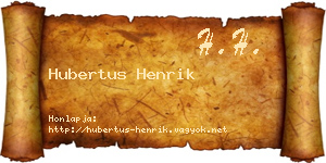 Hubertus Henrik névjegykártya